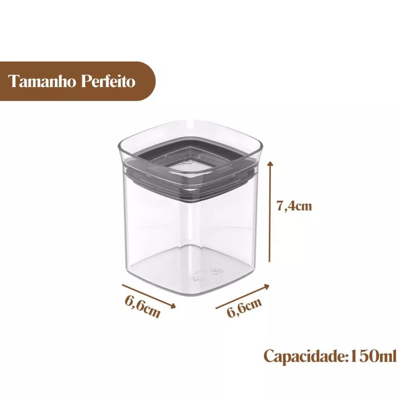 Organizador De Temperos Clear 9 Peças Potes Herméticos - BPA Free