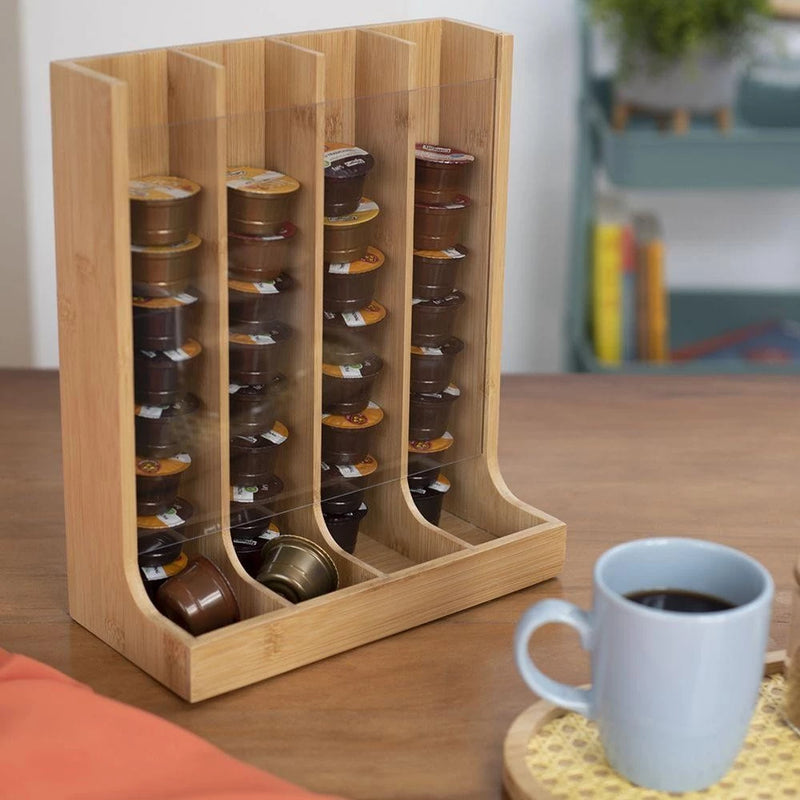 Porta Cápsulas universal com 4 Divisórias - Bambu