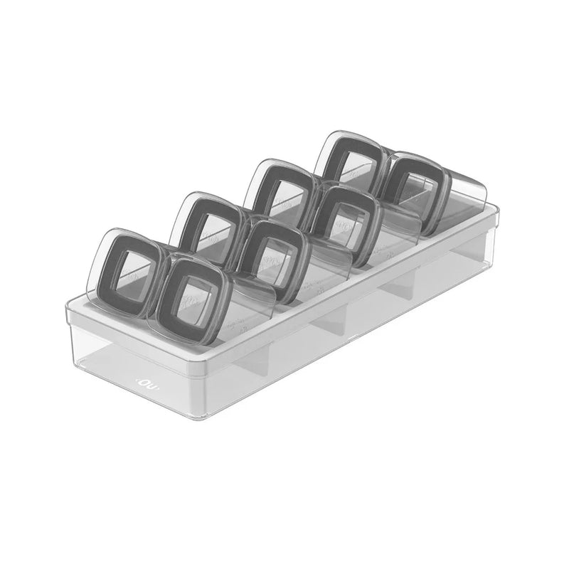 Organizador De Temperos Clear 9 Peças Potes Herméticos - BPA Free
